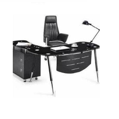 Glass Executive Desk - L Shape 1.4mtr