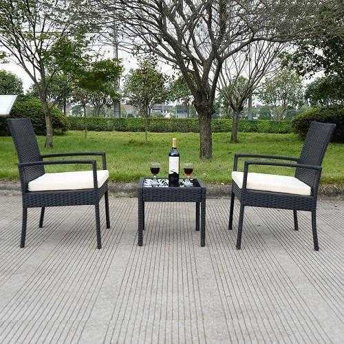 Goplus 3 PS Outdoor Rattan Patio Furniture Set