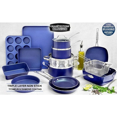 Granite Stone Diamond Cookware & Bakeware Set - 20 Pcs