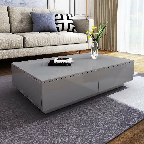 Gray High gloss Coffee Table (4 Drawers)  Home Office Garden | HOG-HomeOfficeGarden | online marketplace
