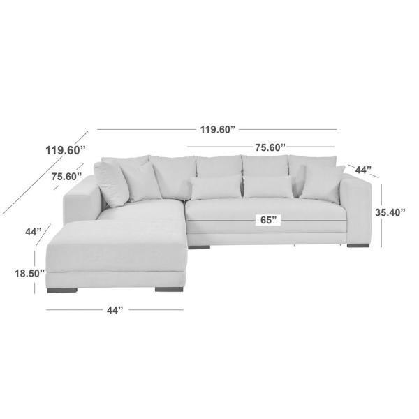 Handy Living Harmony Sectional Sofa with Ottoman