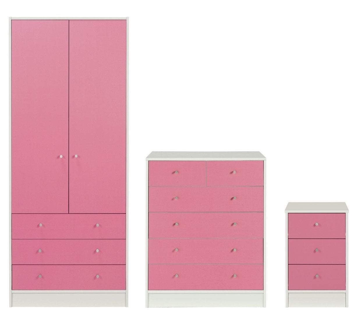 HOME Kids New Malibu 3 Piece 2 Door Wardrobe Set Home Office Garden | HOG-HomeOfficeGarden | online marketplace
