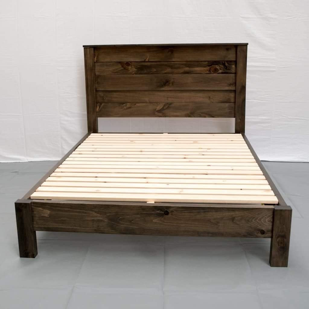 Bed frame With Wood Head Board - King size