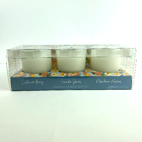 Opal House - Set Of 3 Soy Jar Candles - Cashmere Berry - Lavender Shores Mandarin Hibiscus