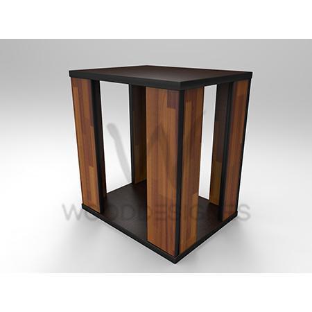 Jella Series; Side Table (Teak and Dark-brown)