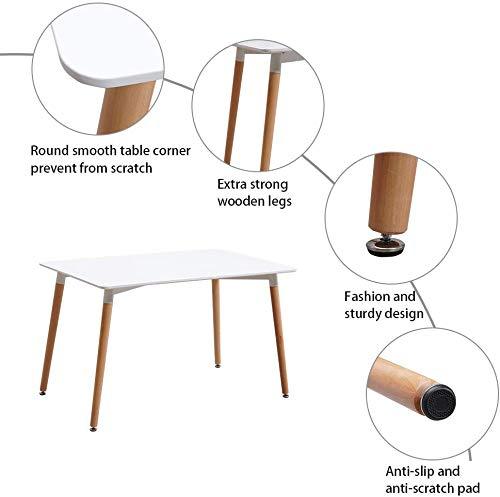 KOSY KOALA White Wood Style rectangular wooden Dining Table and 4 Chairs Set