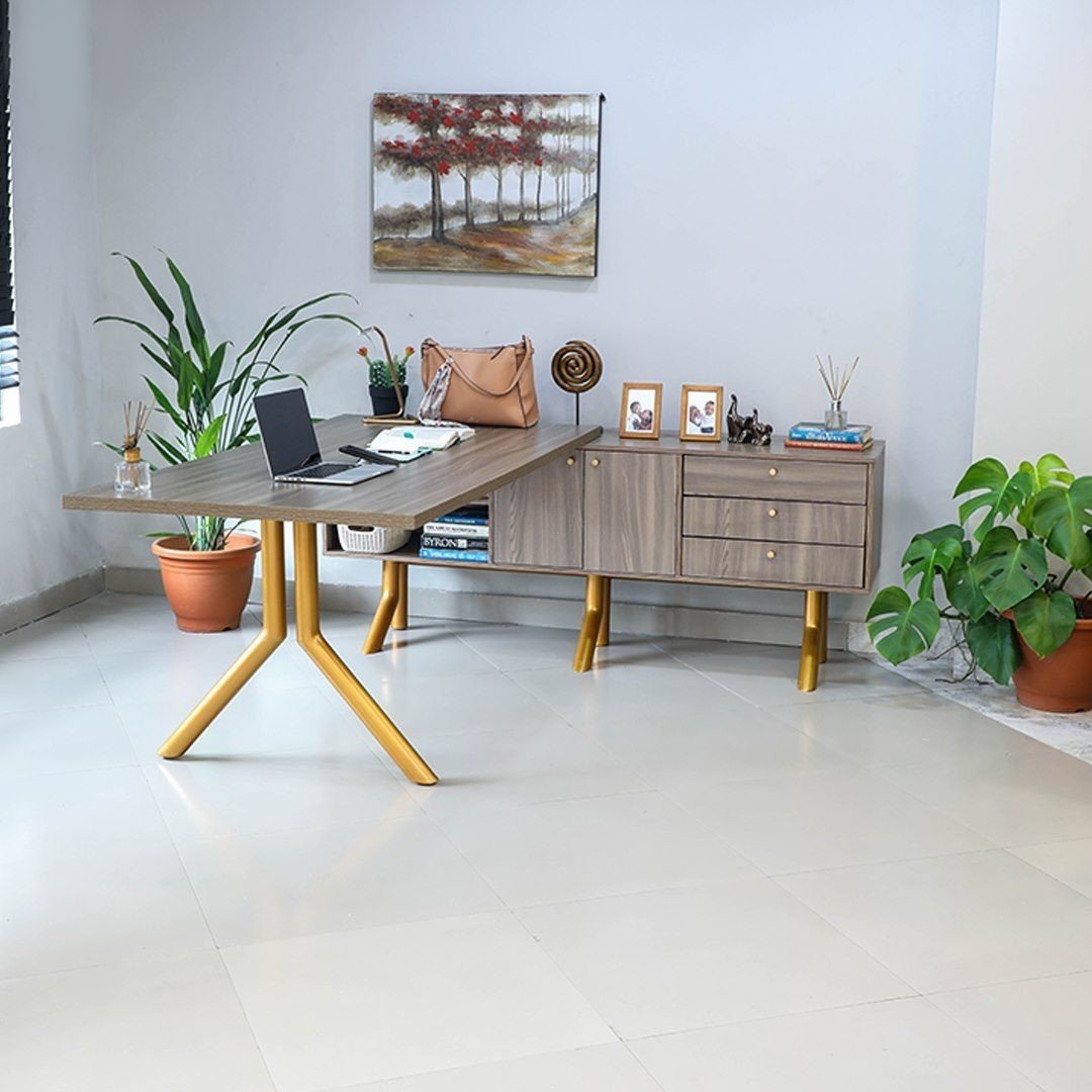 L-Shape Office Desk with Extension-1.6M Home Office Garden | HOG-HomeOfficeGarden | online marketplace