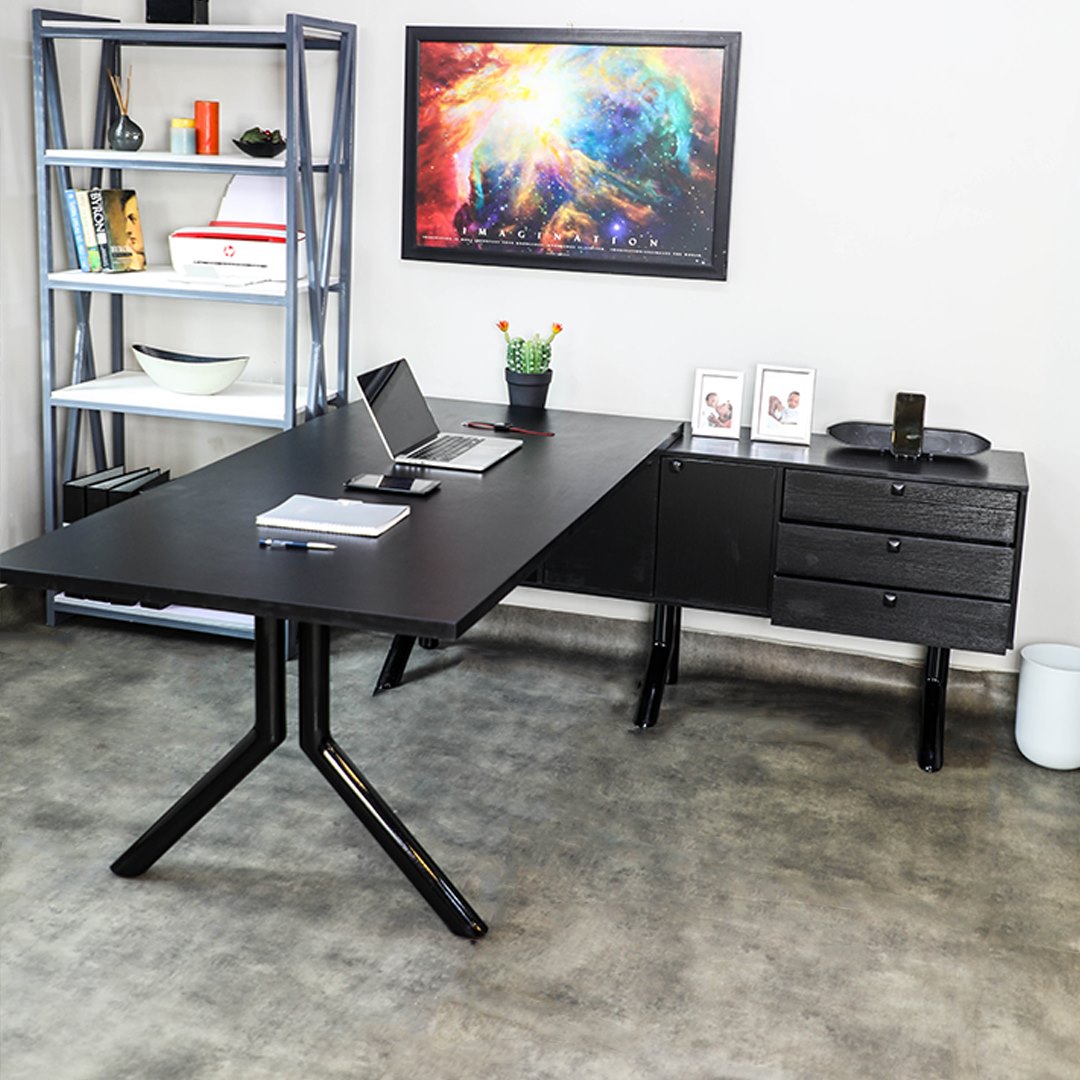 L-Shape Office Desk with Extension-1.6M Home Office Garden | HOG-HomeOfficeGarden | online marketplace