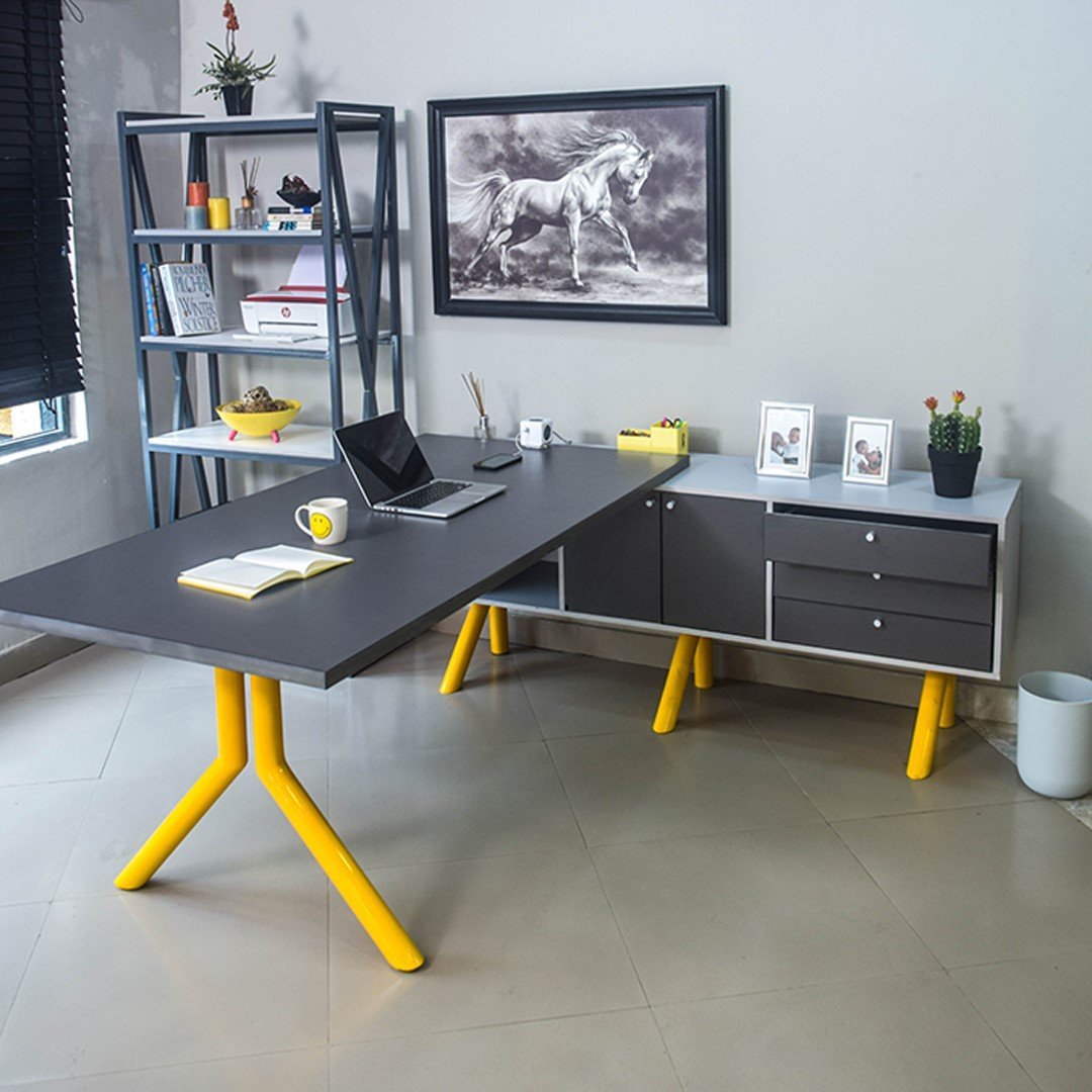 L-Shape Office Desk with Extension-1.6M Home Office Garden | HOG-HomeOfficeGarden | online marketplace