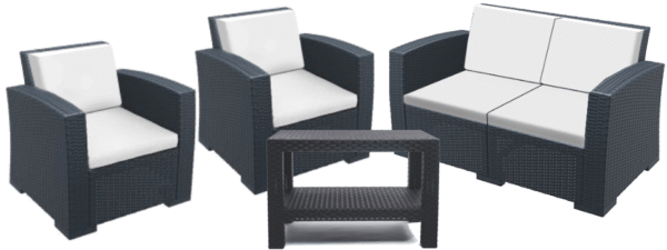 Lugano 4 -Seater rọgbọkú Ṣeto