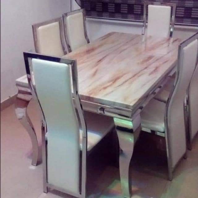 Marble Dining Table + 6 Chairs