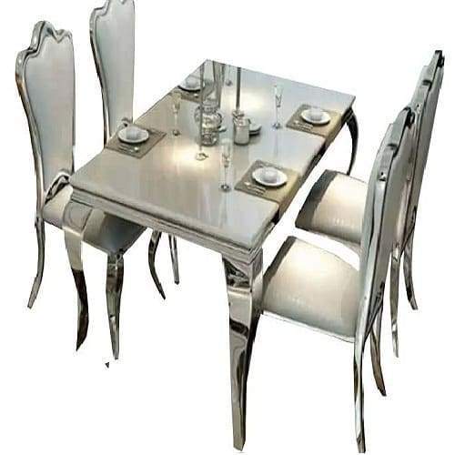 Marble Dining With 6 Chairs (White)