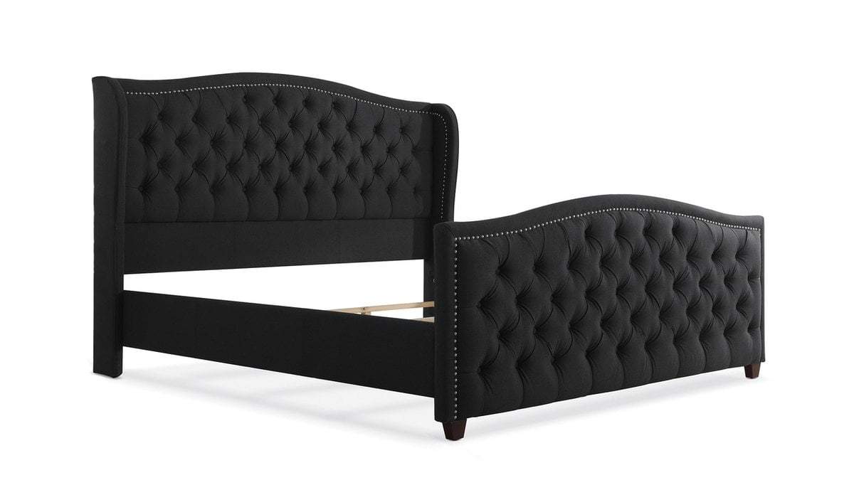 Marcella Upholstered Bed, King, Jet Black Home Office Garden | HOG-HomeOfficeGarden | online marketplace