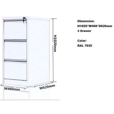Metal Filing Cabinet - 3 Drawers Home Office Garden | HOG-HomeOfficeGarden | online marketplace