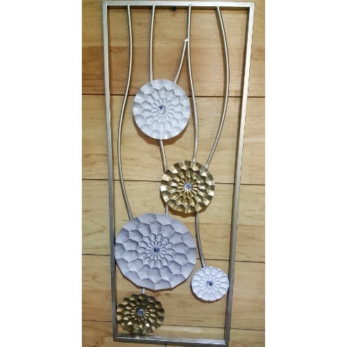 Modern Chic Aluminum/metal Wall Decor With Frame 12"x36"