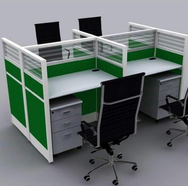Modular Partition 4 Seater Cubicles Workstation