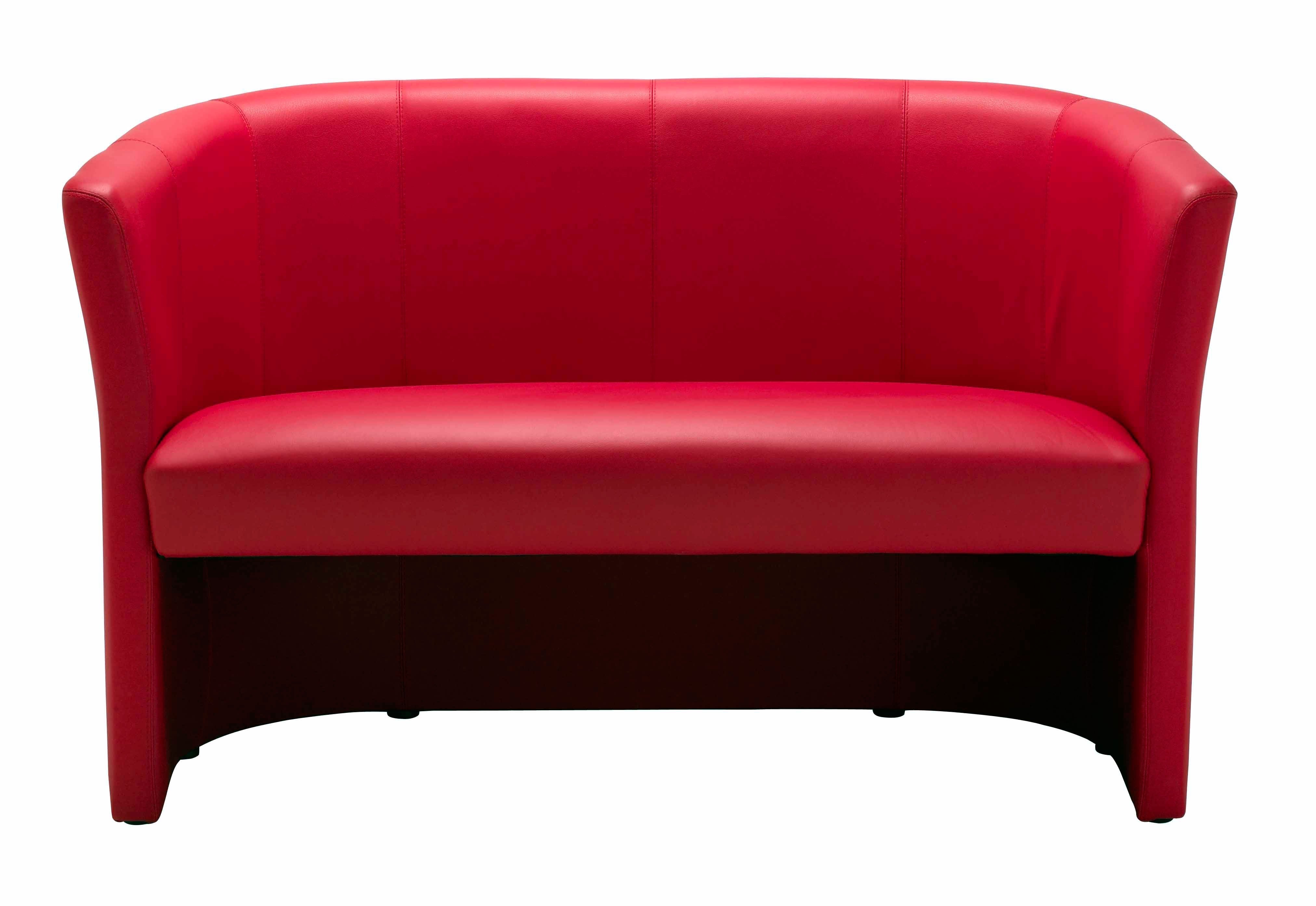 Nero Red PU Leather Tub Sofa 2 Seater Reception Seat Home Office Garden | HOG-HomeOfficeGarden | HOG-Home.Office.Garden