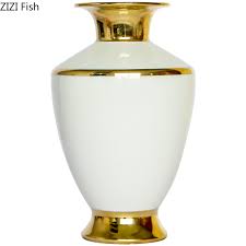 Nordic ceramics Gold White Vase