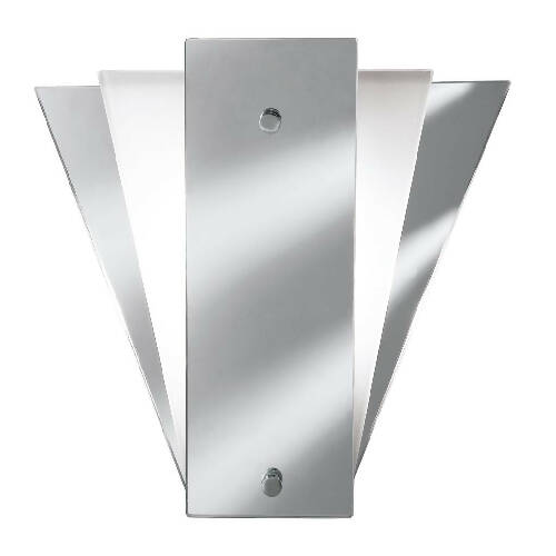 Art Deco Wall Light - Frosted Glass, Metal & Mirror