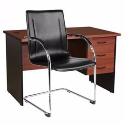 Office Iduro-4ft ati 601 Alawọ Alejo Alaga Konbo