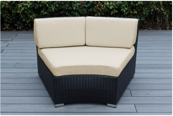 Outdoor Patio Wicker/Rattan Furniture 7-Piece Curved Seating Set