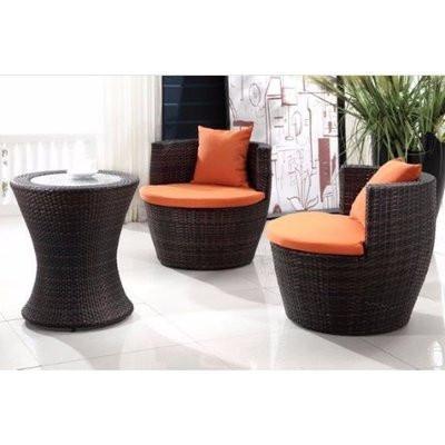 Outsunny 3-Piece Outdoor Stacking Rattan Patio Chair Set