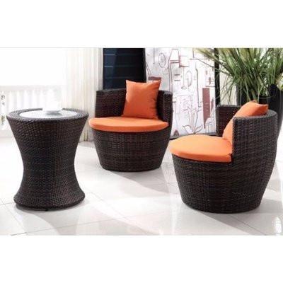 Outsunny 3-Nkan Ita gbangba Stacking Rattan faranda Ṣeto