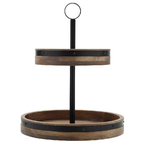 Mikasa Gingko Mikasa 2-tier Lazy Susan Wood Tray Home, Office, Garden online marketplace