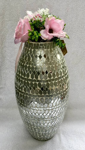 Handmade Mosaic Crackle Glass Floor Vase Home, Office, Garden online marketplace