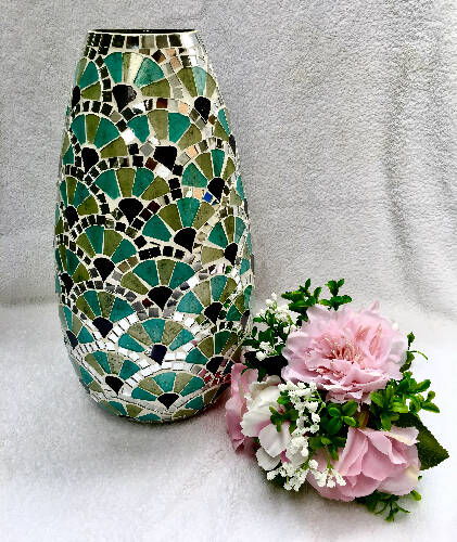 Decorshore Bella Palacio Collection Decorative Mosaic Vase - 18" X 6" Home, Office, Garden online marketplace