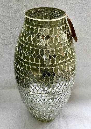 Handmade Mosaic Crackle Glass Floor Vase Home, Office, Garden online marketplace