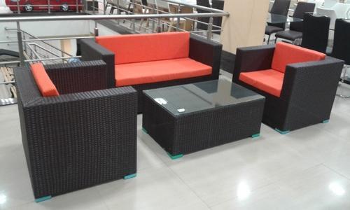 Rattan 5-Piece Cushioned Patio Furniture Set