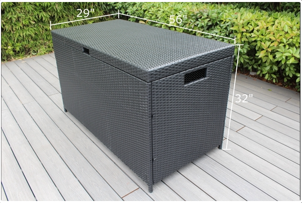 Rattan Cushion Storage Deck Box - Large