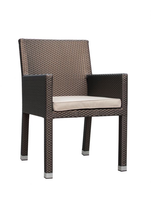Rehau Rattan Brown 4 Seat Square Dining Set