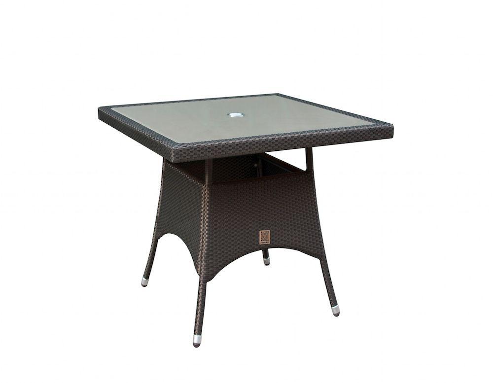 Rehau Rattan Brown 4 Seat Square Dining Set