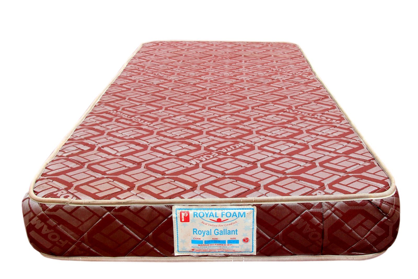Royal Gallant JACQUARD fabric-Fully Quilted Mattress 190 X 135 X 35 CM(6ft x 4'5ft x 14inches) Single(Lagos Only)