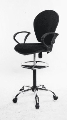 Serven Smile Hi-Back Drafting Stool - Black