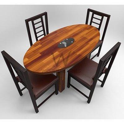 Sika Series; 4 Seater Oval Dining Set - Teak