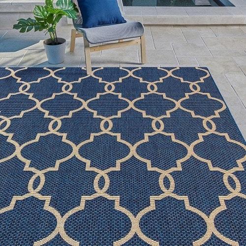 Studio By Brown Jordan Indoor/outdoor Rug, Tremont Navy, 5ft 3in * 7ft 5in