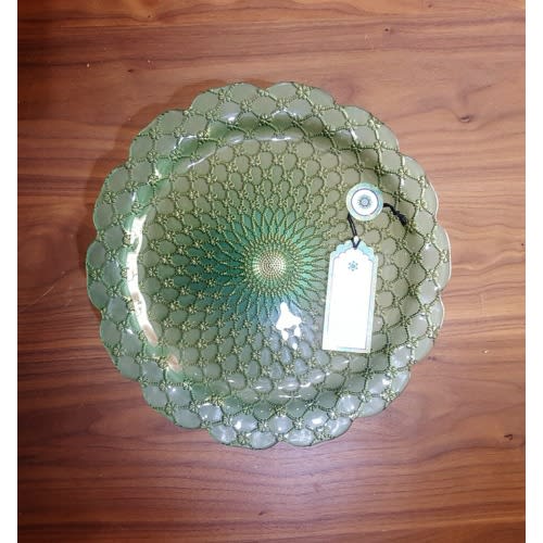 Turkish Handmade Etched Glass Compote/candy Glass Dish