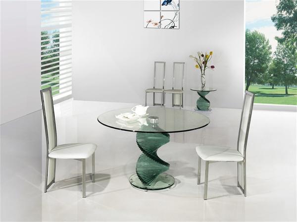 Twisted Glass 4 Seater Dining Table