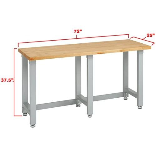 UltraHD 72" Adjustable Height Heavy-duty Wood Top Workbench