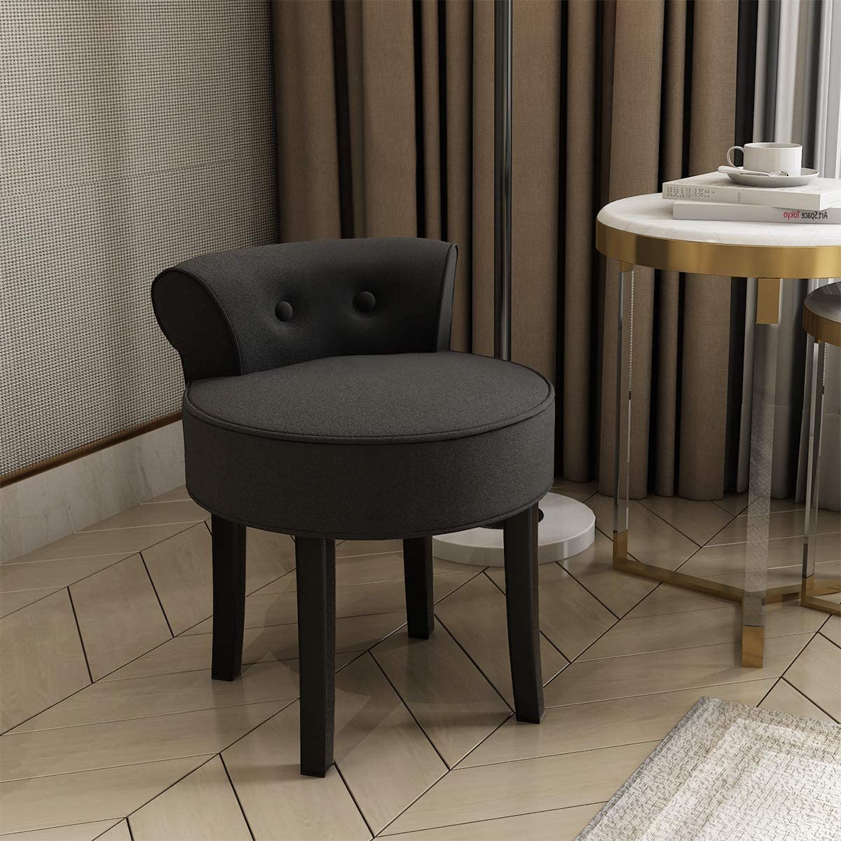 Vanity Chair Wood Legs (Brown) Home Office Garden | HOG-HomeOfficeGarden | online marketplace