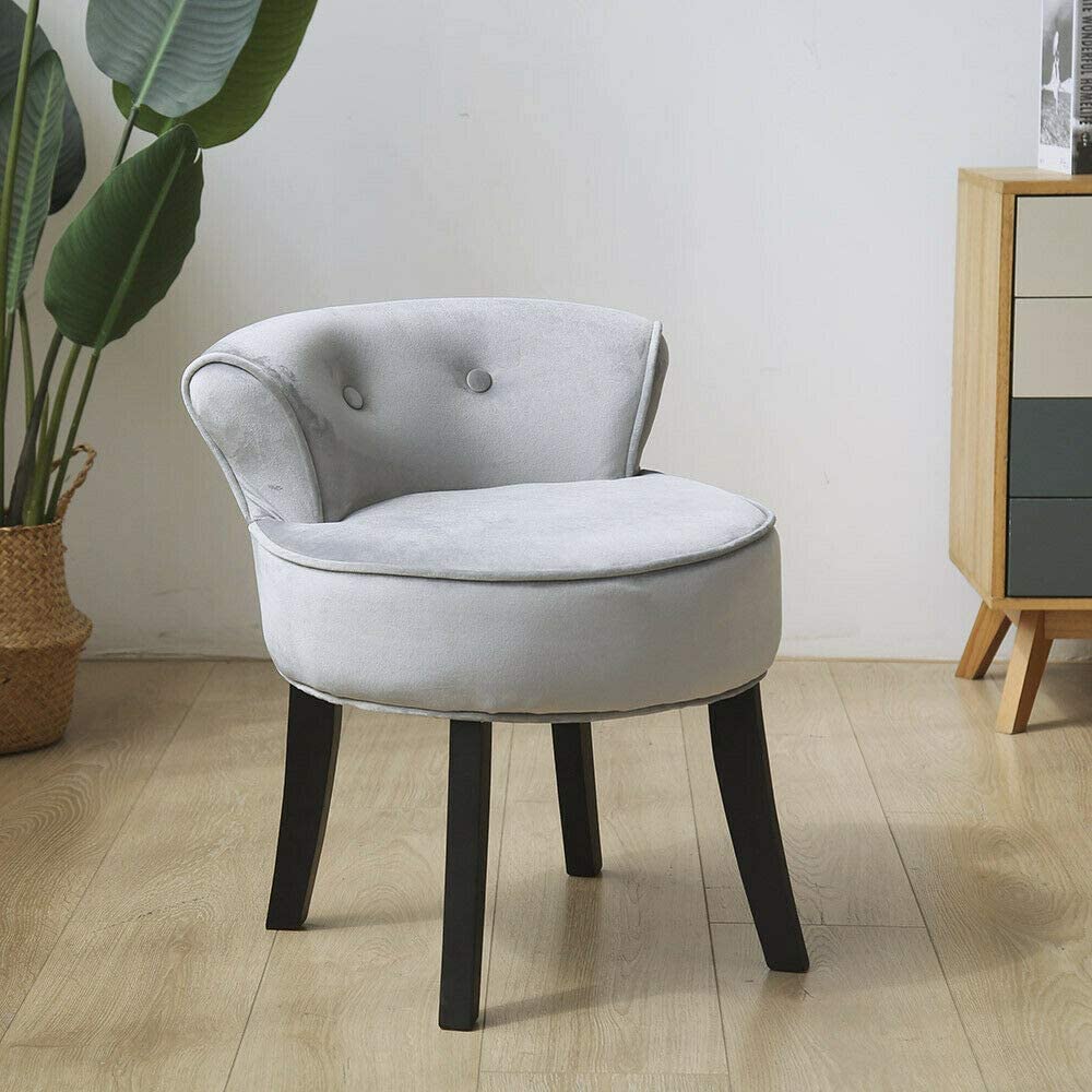 Vanity Chair Wood Legs (Grey) Home Office Garden | HOG-HomeOfficeGarden | online marketplace