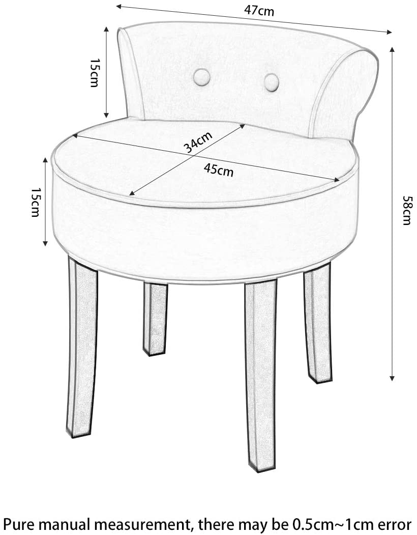 Vanity Chair Wood Legs (Grey) Home Office Garden | HOG-HomeOfficeGarden | online marketplace