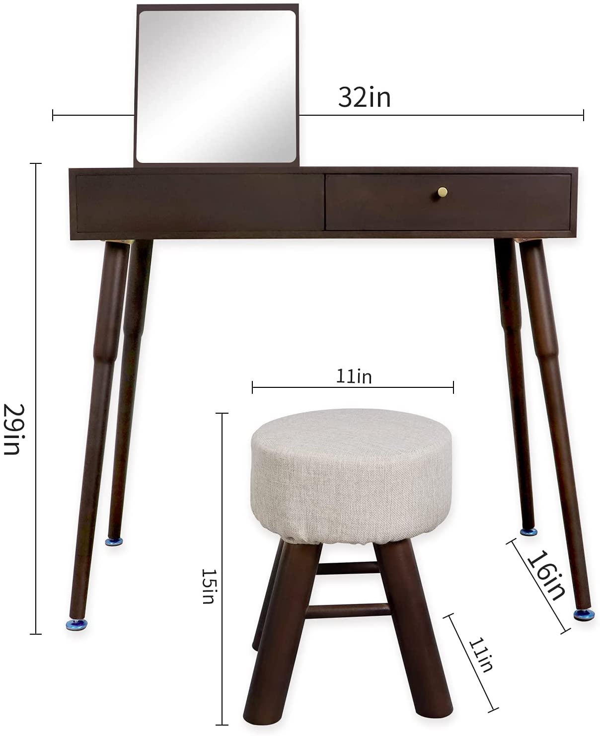 Vanity Table with Flip Top Mirror Home Office Garden | HOG-HomeOfficeGarden | online marketplace