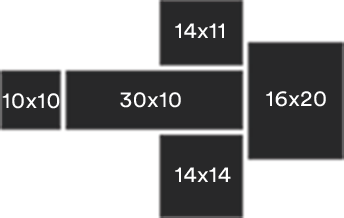 Modern Wall Clusters picture frames. Available on HOG - Home. Office. Garden online marketplace