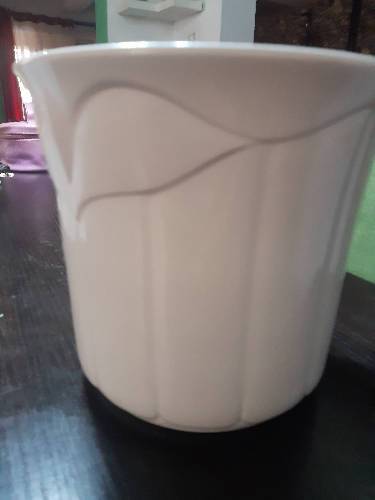 White patterned ceramic vase