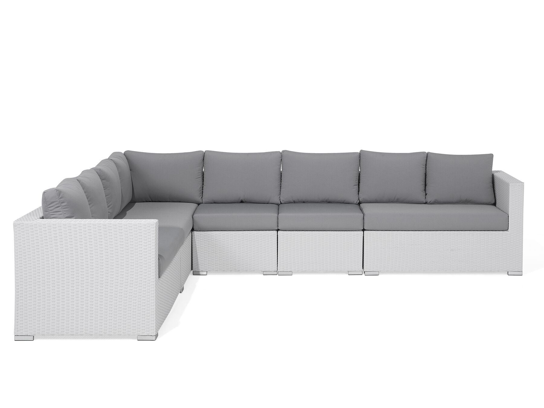 White Wicker Rattan Set 8 Seater