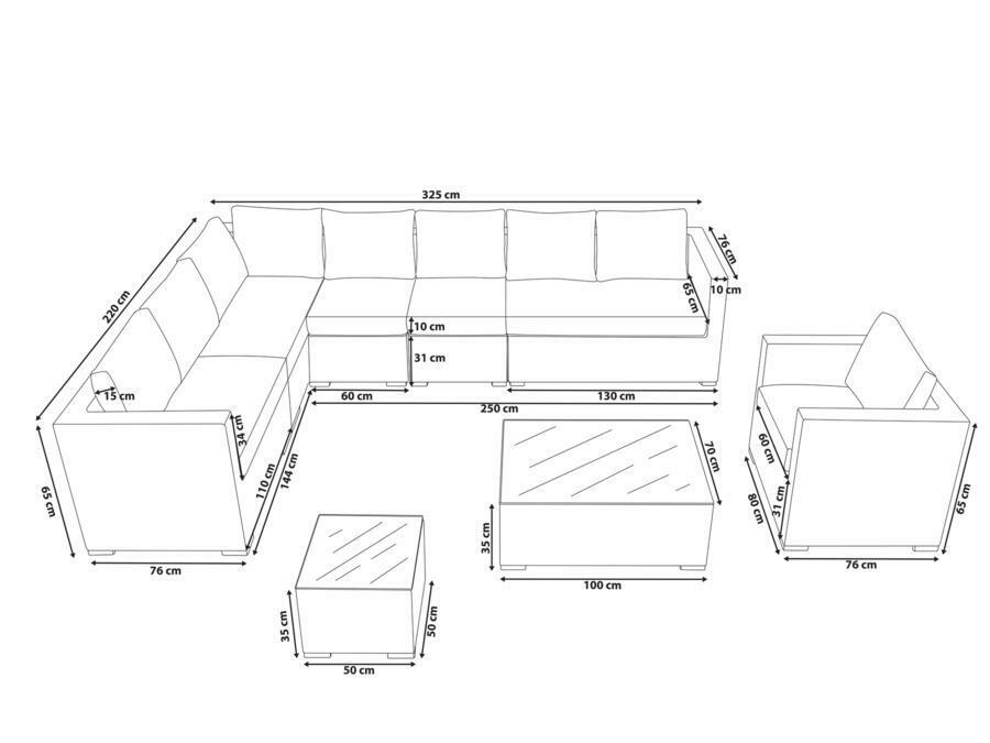White Wicker Rattan Set 8 Seater
